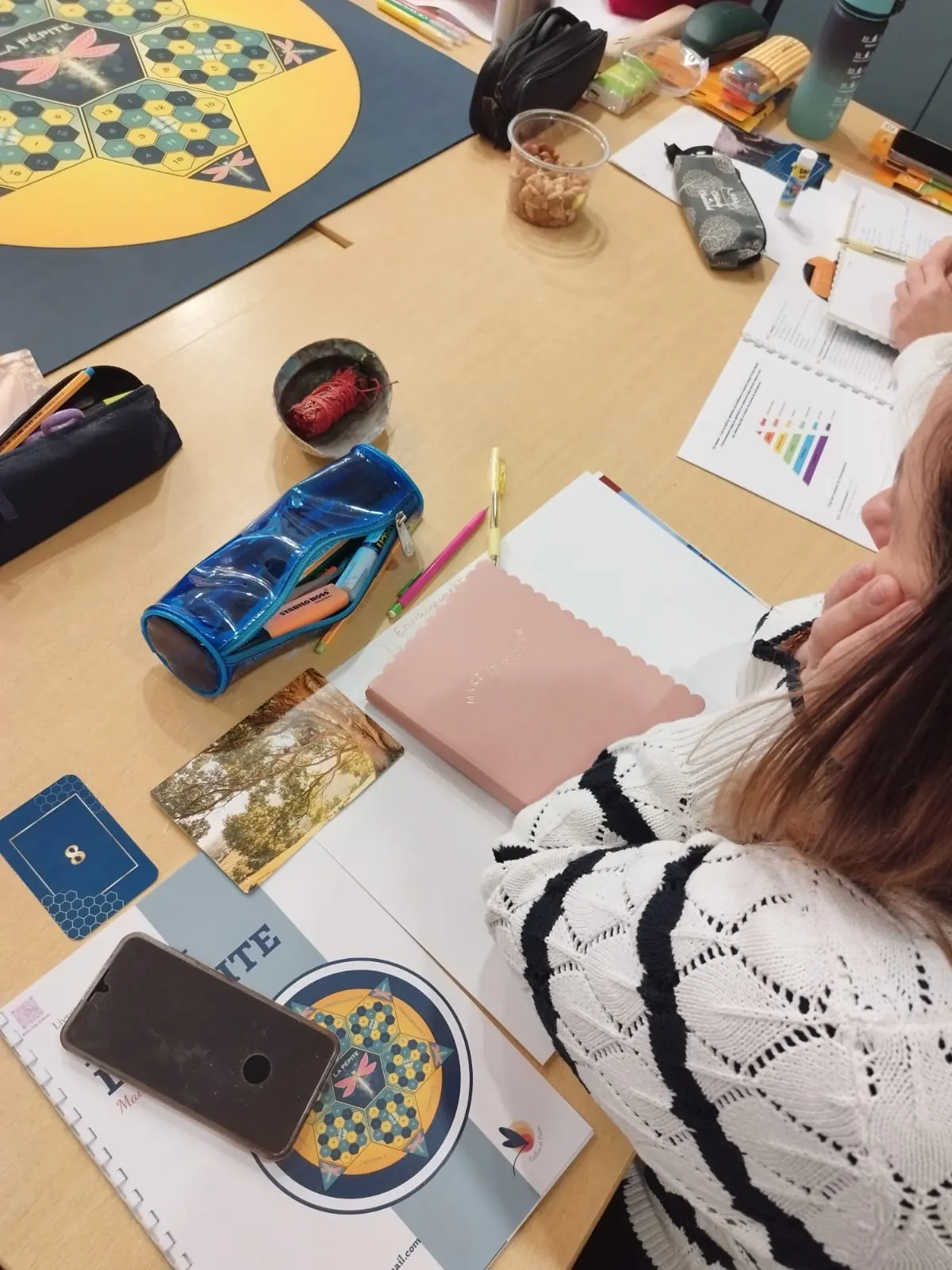 Table de travail d'Aurélie Bégo pendant ses formations